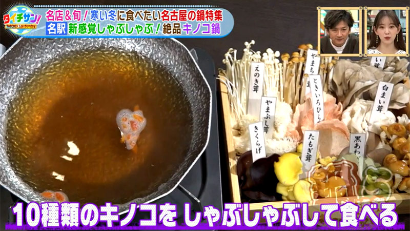 東海テレビ『タイチサン！』で紹介！Mr.Mushroomのきのこ鍋